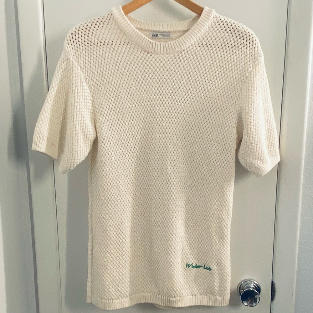 Zara crochet knit top (M)